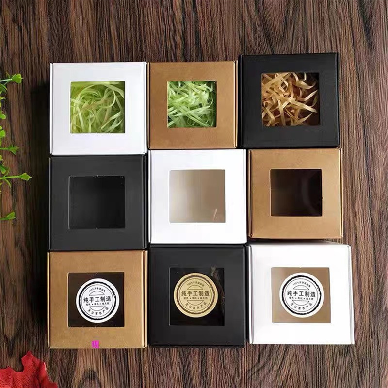 Kraft Soap Label - Scatole per imballaggio con finestra quadrate