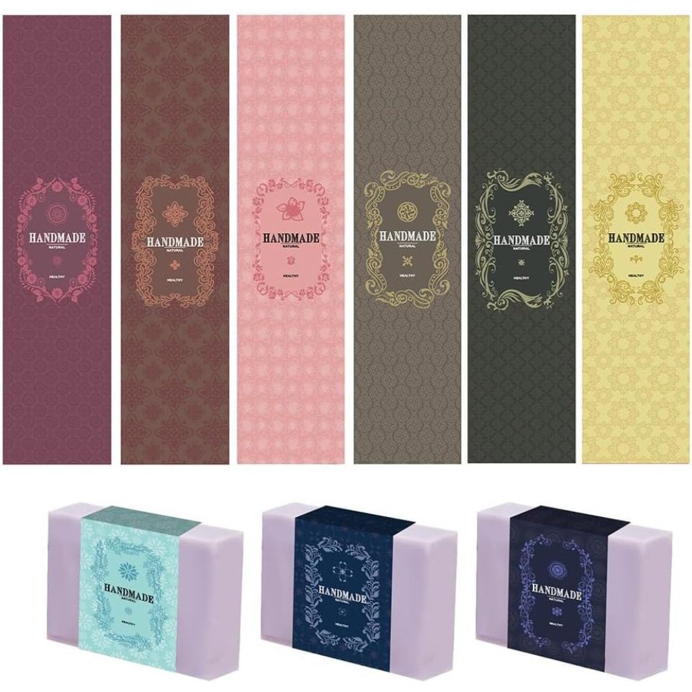 Kraft Soap Label - 90 Pezzi di Etichette Avvolgenti Fatte